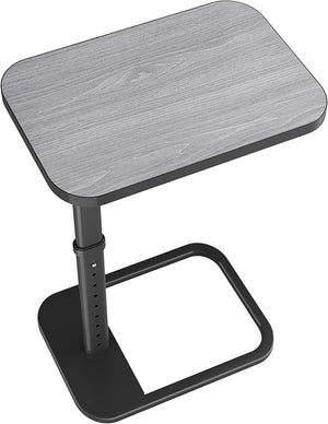 Kitstorack TV Tray Table Adjustable Height &amp Rounded Metal Corners Snack Table for Couch Sofa Bed Chair Living Room C Shaped End Side Table for Eating Dinner or Laptop Small Spaces Dark