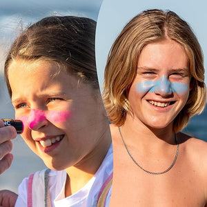 Sun Zapper Zinc Oxide Sunscreen Sticks ? SPF 50+ Water Resistant ? Beach Pack with 4 Colors (Light Skin Tone Pink White Blue) ? Broad Spectrum Sunblock for Face &amp Body ? Made in Australia