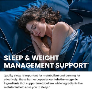 Night Time Fat Burner to Shred While You Sleep | Belly Fat Burner Carb Blocker and Weight Loss Support Supplements | Lose Weight Support Metabolism and Fall Asleep | 120 Nighttime Diet Pills