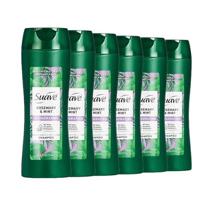 Suave Invigorating Shampoo With 100% Natural Rosemary &amp Mint Replenishing Hair Care For Dry Damaged Hair for Women &amp Men No Parabens Phthalates or Dyes 6 Pack 12.6 FL OZ EA