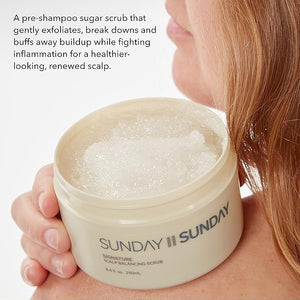 SUNDAY II SUNDAY Signature Scalp Balancing Scrub I Recovery Sugar Scrub for Dry Damaged Scalp I Keeps Hair Looking, Feeling, and Smelling Fresh I 8.4 fl oz