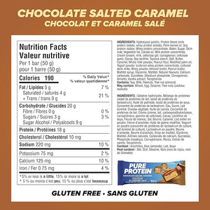 Pure ProteinGluten Free Snack Bars Chocolate Salted Caramel 50g/1.8oz. 6ct {Imported from Canada}