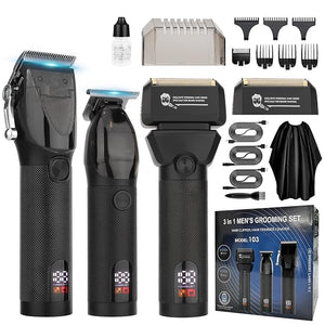 Hair Clippers for Men Professional Barber Clippers and Trimmer Set Hair Clipper&amp Hair Trimmer &amp Electric Foil Shavers Razor Kit Hair Cutting kit Cordless Mens Grooming Kit