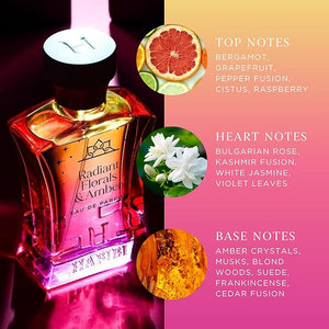 H HABIBI Radiant Florals &amp Amber Musk Arabian Perfume for Women ? 2.5 oz (75ML) Long Lasting Women's Fragrance Soft Floral Scent with Violet Rose &amp Jasmine Notes