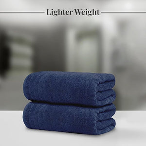Tens Towels Pack of 4 Extra Large Bath Towels 30 x 60 Inches 100% Cotton Larger &amp Lighter Weight Quicker to Dry Super Soft and Absorbent Perfect for Bathroom Navy