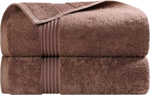 Superior Egyptian Cotton Bath Towel Set Home Bathroom Towels Master Guest Bath Decor Essentials Quick Dry Absorbent Large Body Towels Spa Hotel Resort Adult Kids Set of 2 Mocha
