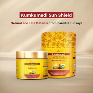 Kumkumadi Sunscreen | Ayurvedic Sun Shield with Saffron Aloe Vera &amp Licorice | Sun Protection Without White Cast | Non-Greasy No Chemicals or Fragrance | 100ml