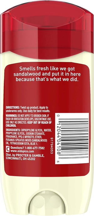 Old Spice Aluminum Free Deodorant for Men, Timber with Sandalwood Scent, 3 oz, (Pack of 3)