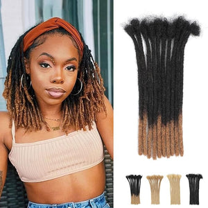 18Inch Dreadlock Extensions Loc Extensions Human Hair 0.6CM 100% Real Human Hair Full Head Handmade Permanent Dreadlocks Extension for Men/Women(18 Inch 30Strands,T1B/30#)