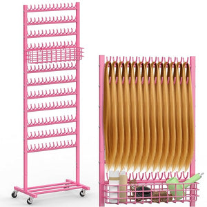 Braiding Hair Rack Braiding Rack 286 Pegs 2-Sided Hair Racks for Braiders Standing Adjustable Standing Hair Extension Holder for Salon