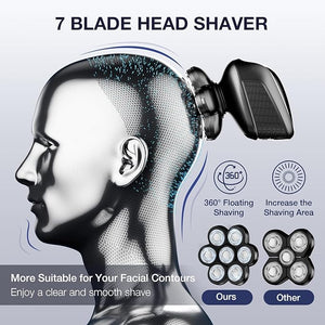 Head Shavers for Bald Men: 5-in-1 Electric Razor Black