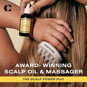 Ceremonia Scalp Power-Duo Aceite de Moska &amp Scalp Masajeador Aloe Vera Babassu Castor 2 Fl Oz 60 mL