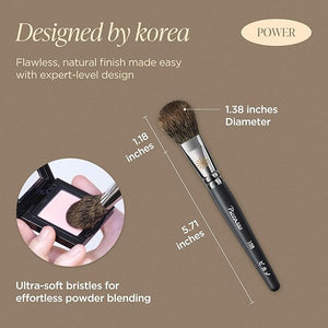 Piccasso 108 Blusher Brush ? Soft Gray Squirrel Hair for Smooth and Natural Cheek Makeup Fluffy Powder Applicator with Excellent Color Payoff Small Face Brush for Daily Use Professional Beauty