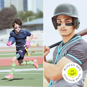 Sun Patch Hypoallergenic Sun-Screen Under Eye Patches 100% Silicone UPF-50 UV Protection Reusable 1 Pack/4 Pairs Black