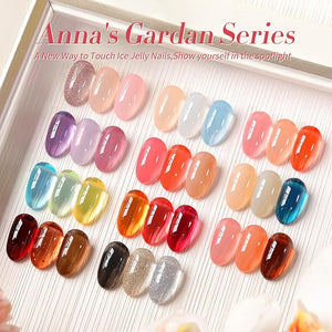 Born Pretty Jelly Gel Nail Polish Sheer Clear Nude Pink Red Brown Gel Polish Set Transparent Translucent Gel Polish with Glossy Matte Top Coat Base Gel Manicure Christmas Day Gifts 39PCS