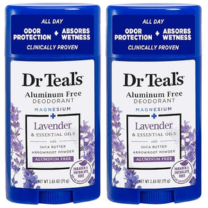 Dr Teal's Aluminum Free Deodorant - Lavender - Paraben &amp Phthalate Free - 2.65 oz Pack of 2