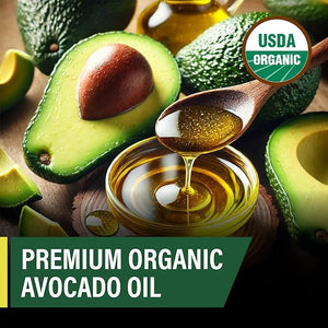 Premium Organic Avocado Oil ? Cold-Pressed &amp Virgin | Pure Avocado Hair Oil Hydrating &amp Moisturizer for Skin &amp Hair | Rich in Vitamins &amp Antioxidants | Cooking &amp Aromatherapy Use