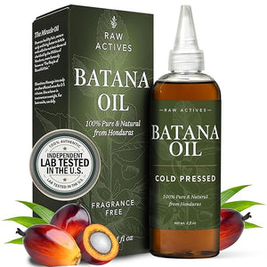 Batana Oil for Hair Growth - 4oz - 100% Pure Cold Pressed Unrefined Oil from Honduras - Supports Stronger &amp Thicker Hair - Dr Sebi Inspired Hair Growth Treatment