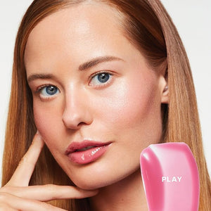 Saie Glossybounce - Hydrating Lip Gloss and Tinted Lip Oil Hybrid with Hyaluronic Acid &amp; Jojoba Oil for Non-Sticky, Ultra-Shiny, Plump &amp; Soft Lips - Everyday Makeup Essential - Play (.17 oz)