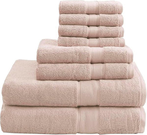 Madison Park 800GSM Bathroom Towel Set of 8 100% Cotton Bath Towel Set for Bathroom Luxurious Highly Absorbent 2 Bath Towels 2 Hand Towels 4 Washcloths Quick Dry Spa Quality Blush