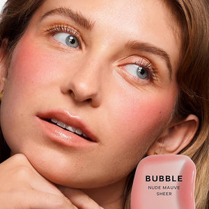 Saie Glossybounce - Hydrating Lip Gloss and Tinted Lip Oil Hybrid with Hyaluronic Acid &amp; Jojoba Oil for Non-Sticky, Ultra-Shiny, Plump &amp; Soft Lips - Everyday Makeup Essential - Bubble (.17 oz)