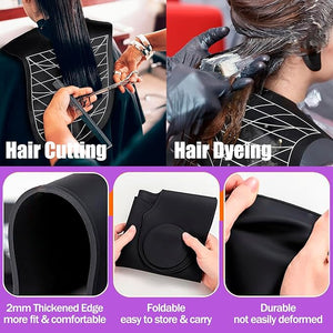 Barber Cape Hair Cutting Collar Waterproof Silicone Hair Dye Collar Barber Stylist Hair Cutting Pad Haircut Neck Wrap Salon Mats for Hair Stylist
