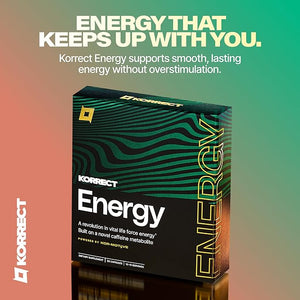 Korrect Clean Energy Supplement for Men &amp Women | Mental Clarity Nootropic| Paraxanthine Sustained Attention| Jitter-Free Stamina |3rd Party Lab Tested Non-GMO cGMP Certified 30 Capsules