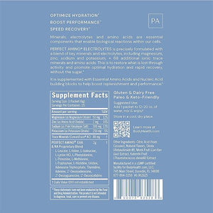 BodyHealth PerfectAmino Electrolyte Drink Mix ? Lemon Lime ? No Sugar Keto &amp Fasting Friendly Hydration with Trace Minerals ? Stick Packs