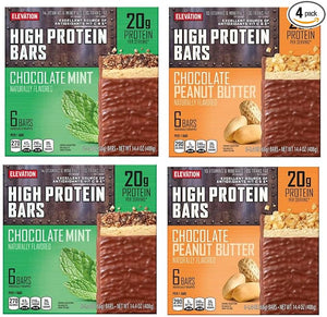 Millville Elevation Mint Chocolate and Chocolate Peanut Butter High Protein Bars 14.4oz 408g (Pack of Four)
