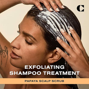 Ceremonia Papaya Scalp Scrub Exfoliating Shampoo Treatment with Papaya Enzymes Pink Salt Detox 8 Fl Oz | 236 mL