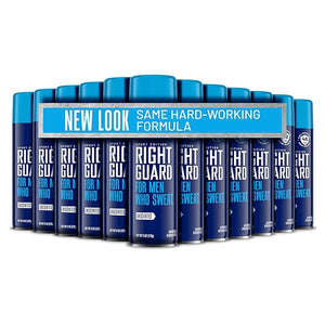 Right Guard Sport Unscented Antiperspirant &amp; Deodorant Spray - 4-in-1 Protection Spray Deodorant For Men, Blocks Sweat, 48-Hour Odor Protection, Quick-Drying, &amp; Long-Lasting, 6oz (12 Pack)