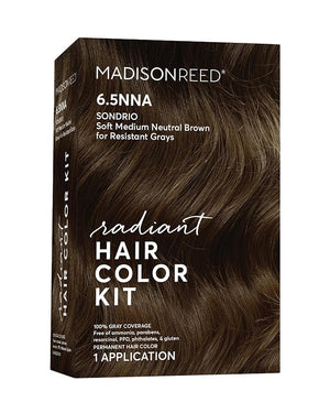 Madison Reed Radiant Hair Color Kit | 6.5NNA Medium Neutral Brown (Sondrio) 100% Maximum Gray Hair Coverage | Salon-Quality Permanent Hair Dye for Resistant Grays | PPD-Free &amp Ammonia-Free |1 Pack