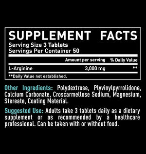 Zeal Naturals L Arginine 3000mg Capsules (150 Tablets | 1000mg) Maximum Dose L-Arginine Nitric Oxide Supplement for Supporting Muscle Growth, Vascular Function and Energy - Nitric Oxide Booster