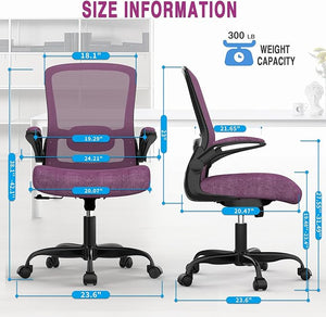 Mimoglad Office Chair Ergonomic Desk Chair with Adjustable Lumbar Support High Back Mesh Computer Chair with Flip-up Armrests-BIFMA Passed Task Chairs Executive Chair for Home Office