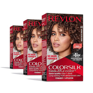 Revlon Colorsilk Beautiful Color Permanent Hair Color (OLD VERSION) 43 Medium Golden Brown (Pack of 3)