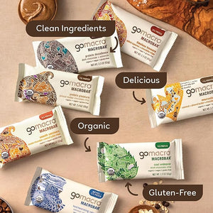 GoMacro MacroBar Organic Vegan Protein Bars - Protein Variety Pack (2.3-2.4 Ounce Bars 12 Count)