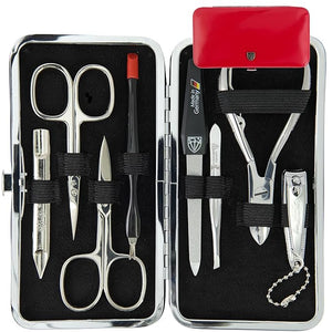 3 Swords Germany - brand quality 7 piece manicure pedicure grooming kit set for professional finger &amp; toe nail care scissors clipper fashion leather case in gift box, Made by 3 Swords Germany (628