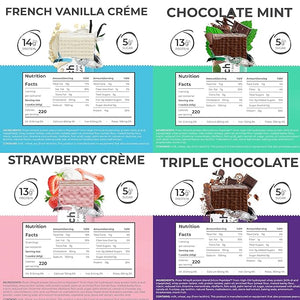 Power Crunch Protein Bars Variety Pack - High Protein Low Calorie Low Sugar Snack Bar - Variety Snack Box (Pack of 16) 1.4 oz Bar