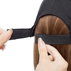 TESS Hat Wigs for Women Baseball Cap with Hair Attached Short Straight Synthetic Hair 6
