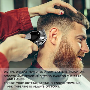 .44 Magnum FMJ Cordless Clipper Kit - Professional Clippers for Hair, Beard and Mustache - Rechargeable Grooming Electric Razor for Men - With Grips, Oil, Cleaning Brush &amp; Comb Guards