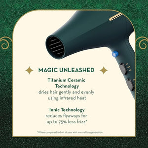 Wicked Elphaba Hair Dryer with Diffuser from Conair | INFINITIPRO by CONAIR Hair Dryer with Ceramic Technology | Includes Diffuser and Concentrator