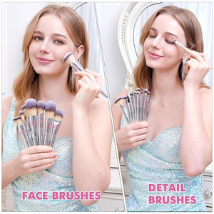 Bueart Design Christmas Gift 26Pcs Pro Makeup Brushes Set with Ultra Soft Dense HairPremium Quality Professional Make up Brushes For FoundationContourBlushPowder Makeup