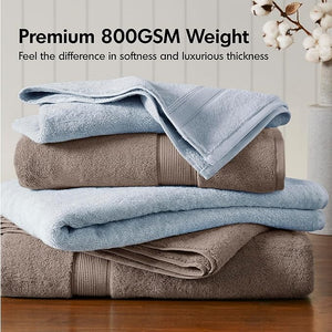 Madison Park 800GSM Bathroom Towel Set of 8 100% Cotton Bath Towel Set for Bathroom Luxurious Highly Absorbent 2 Bath Towels 2 Hand Towels 4 Washcloths Quick Dry Spa Quality Mocha