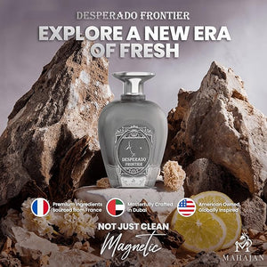 Mahajan Desperado Frontier Eau de Parfum ? Rugged &amp; Fresh Men¡¯s Cologne ? Spicy Citrus &amp; Warm Woods ? Bold, Masculine, All-Day Long-Lasting Perfume (3.4 oz)