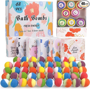 48 Natural &amp Organic Bath Bombs for Women and Kids Rich in Essential Oils Relaxation and Stress Relief BathBombs Gift Set for Mothers Day Christmas Valentines Day &amp Birthday