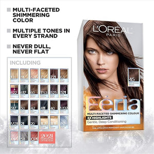L'Oreal Paris Feria Multi-Faceted Shimmering Permanent Hair Color 21 Starry Night Hair Dye Kit Pack of 2