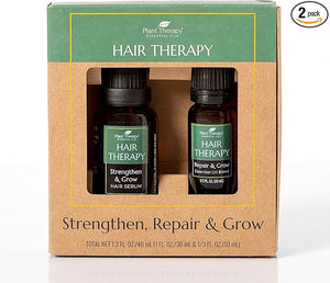 Plant Therapy Hair Therapy Blend &amp Serum Set - Strengthen Repair and Grow Shiny Healthy Hair 1 oz Serum &amp 10 mL Essential Oil Blend