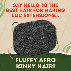 Locsanity Afro Kinky 100% Bulk Natural Human Hair - Braiding Hair for Dreadlocks Loc Repair Dreadlock Extensions Twists Braids - 8 Inches Long 1 Oz #1