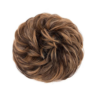 Benehair Thick Human Hair Messy Bun, 100% Real Hair Bun Extensions for Women Girls, Wavy, 30g£¬Chocolate Brown Mixed Light Brown