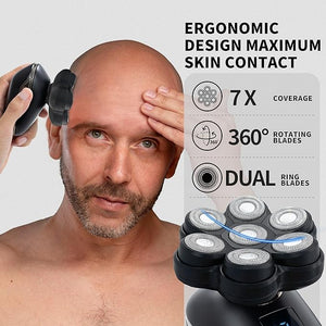 2025 New Upgrade Magnetic Head Shavers for Bald Men, Electric Razor for Men, Mens Shaving with Nose Hair Sideburns Trimmer, LED,Travle Lock